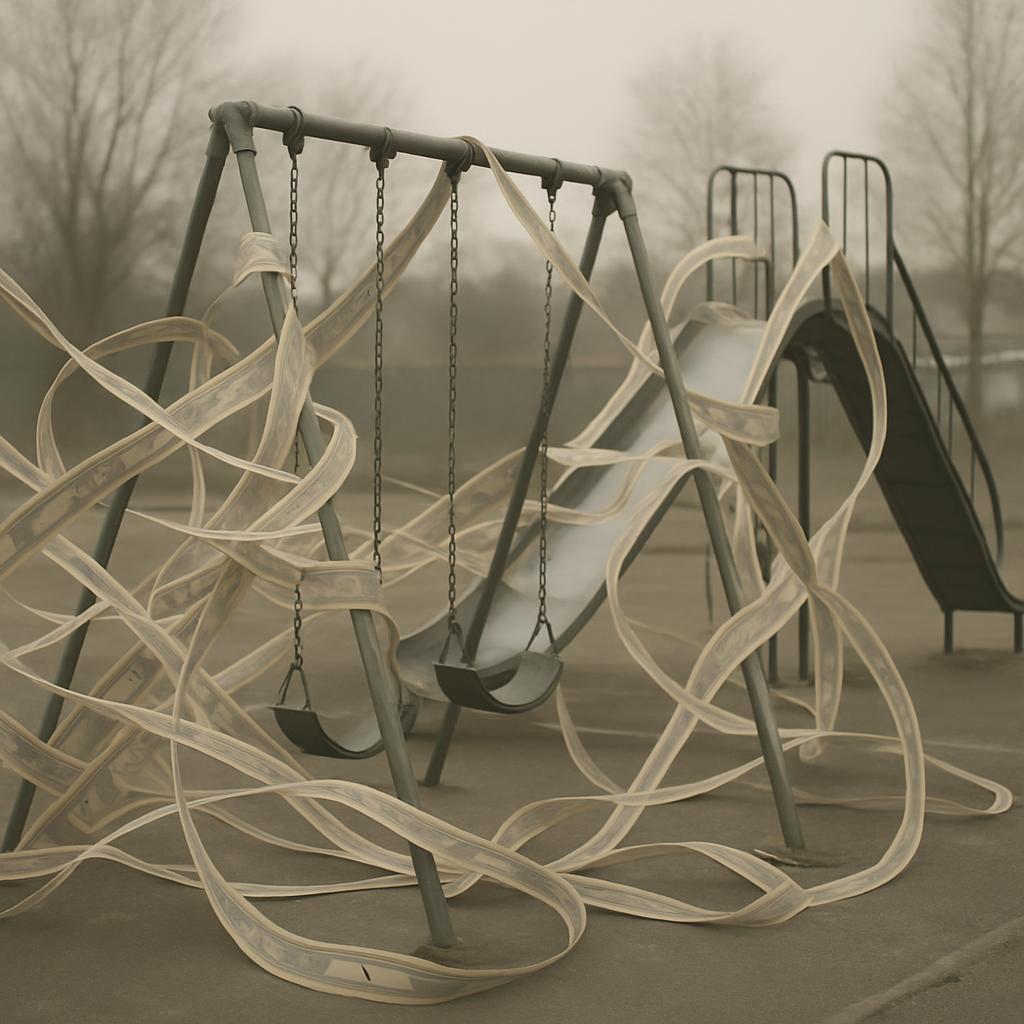 Old and Clogged Playground Slide.